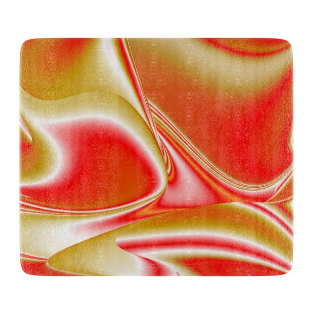 Love and Gold Abstract 3D Rainbowart Cutting Board (Front)