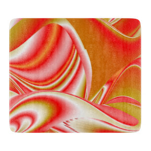 Love and Gold Abstract 3D Rainbowart Cutting Board