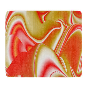 Love and Gold Abstract 3D Rainbowart Cutting Board