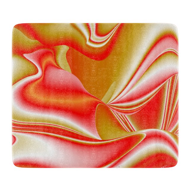 Love and Gold Abstract 3D Rainbowart Cutting Board (Front)