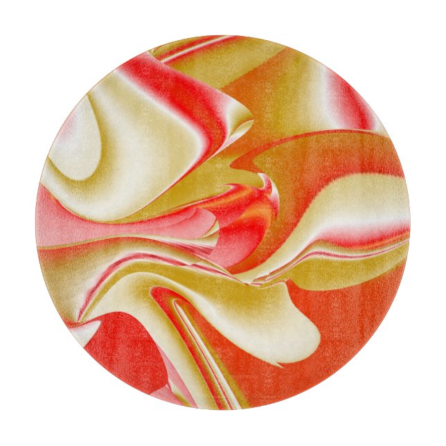 Love and Gold Abstract 3D Rainbowart Cutting Board (Front)
