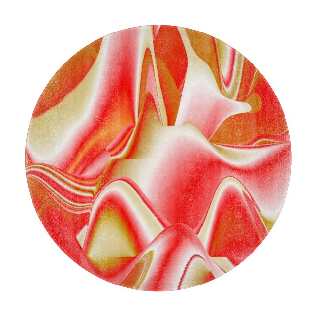 Love and Gold Abstract 3D Rainbowart Cutting Board (Front)