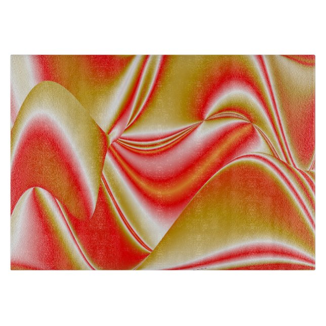 Love and Gold Abstract 3D Rainbowart Cutting Board (Front)