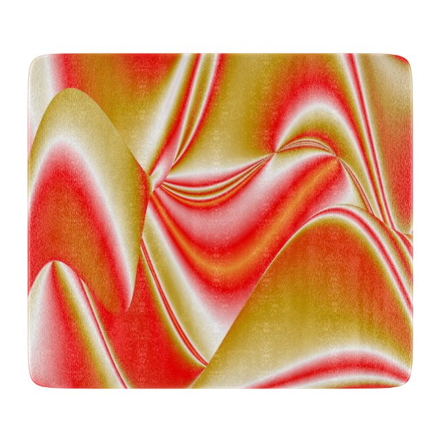 Love and Gold Abstract 3D Rainbowart Cutting Board (Front)