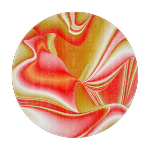 Love and Gold Abstract 3D Rainbowart Cutting Board