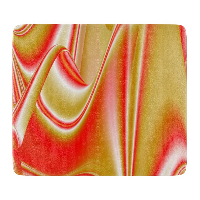 Love and Gold Abstract 3D Rainbowart Cutting Board (Front)