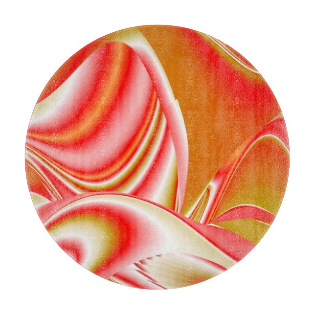 Love and Gold Abstract 3D Rainbowart Cutting Board (Front)