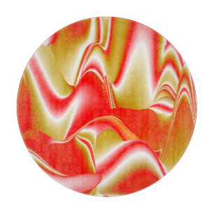 Love and Gold Abstract 3D Rainbowart Cutting Board