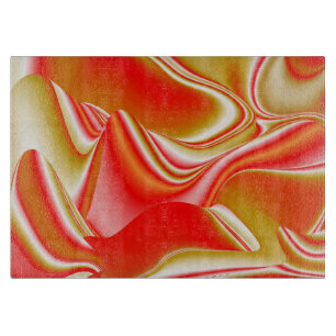 Love and Gold Abstract 3D Rainbowart Cutting Board