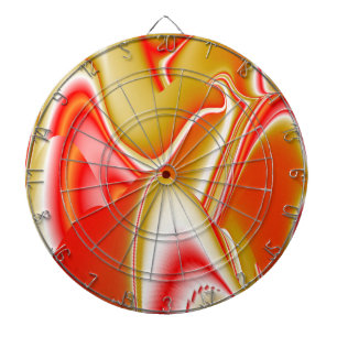 Love and Gold Abstract 3D Rainbowart Dartboard