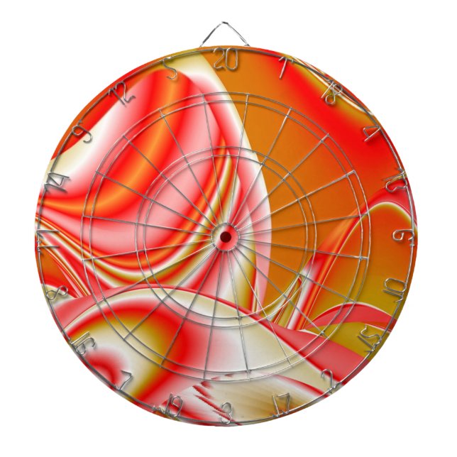 Love and Gold Abstract 3D Rainbowart Dartboard (Front)