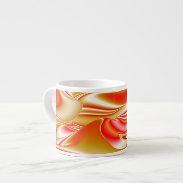 Love and Gold Abstract 3D Rainbowart Espresso Cup (Front Left)