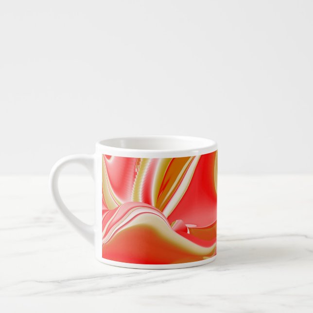 Love and Gold Abstract 3D Rainbowart Espresso Cup (Left)