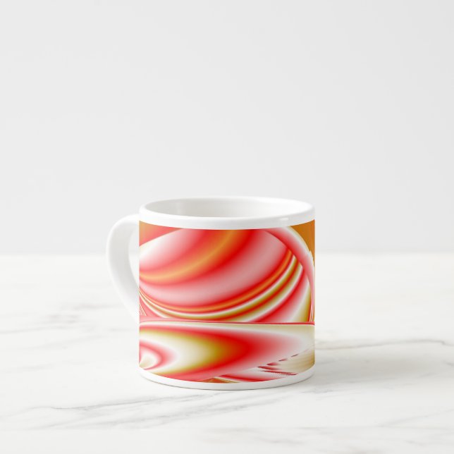 Love and Gold Abstract 3D Rainbowart Espresso Cup (Front Left)