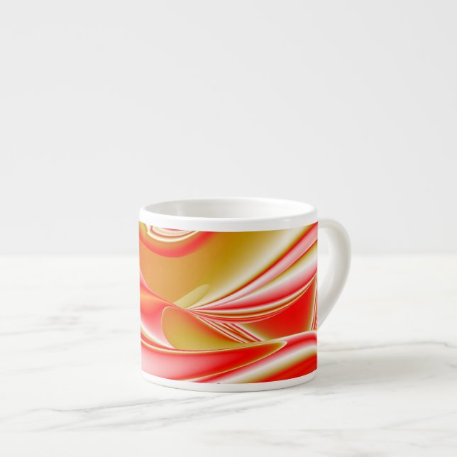 Love and Gold Abstract 3D Rainbowart Espresso Cup (Front Right)
