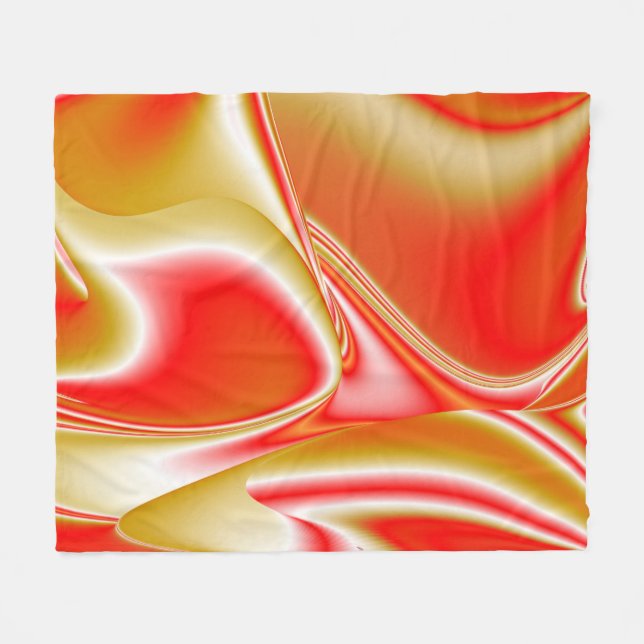 Love and Gold Abstract 3D Rainbowart Fleece Blanket (Front (Horizontal))