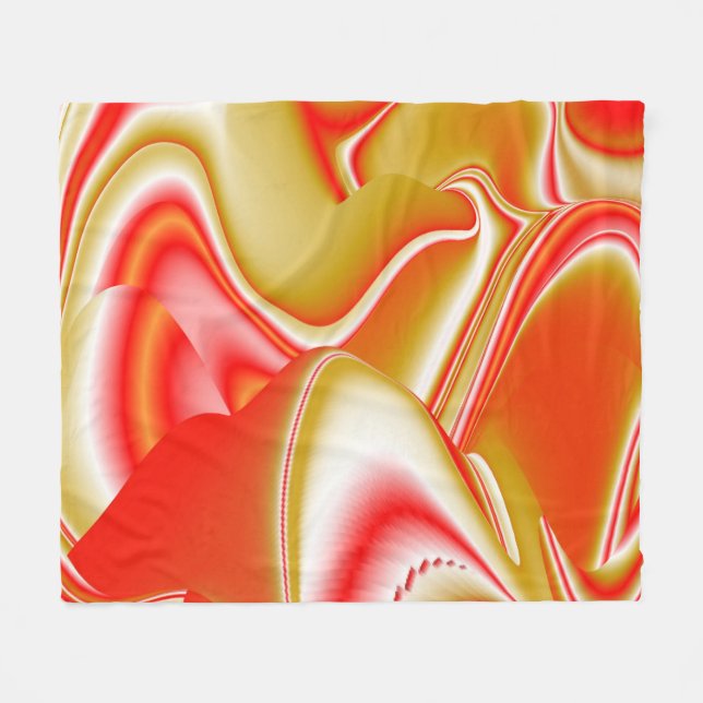Love and Gold Abstract 3D Rainbowart Fleece Blanket (Front (Horizontal))