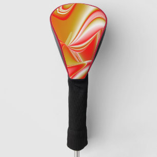 Love and Gold Abstract 3D Rainbowart Golf Head Cover