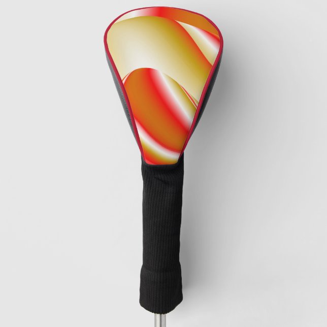 Love and Gold Abstract 3D Rainbowart Golf Head Cover (Front)