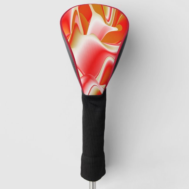 Love and Gold Abstract 3D Rainbowart Golf Head Cover (Front)