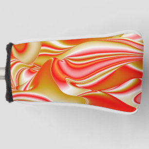 Love and Gold Abstract 3D Rainbowart Golf Head Cover