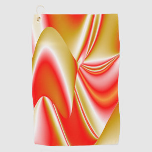 Love and Gold Abstract 3D Rainbowart Golf Towel