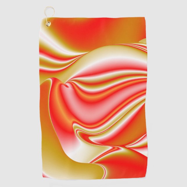 Love and Gold Abstract 3D Rainbowart Golf Towel (Front)