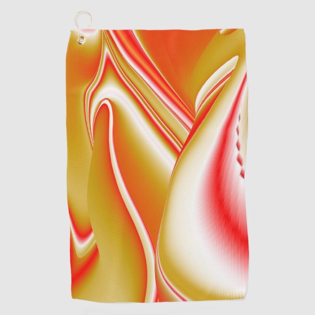 Love and Gold Abstract 3D Rainbowart Golf Towel (Front)