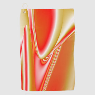 Love and Gold Abstract 3D Rainbowart Golf Towel