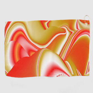 Love and Gold Abstract 3D Rainbowart Golf Towel