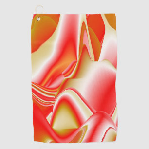 Love and Gold Abstract 3D Rainbowart Golf Towel