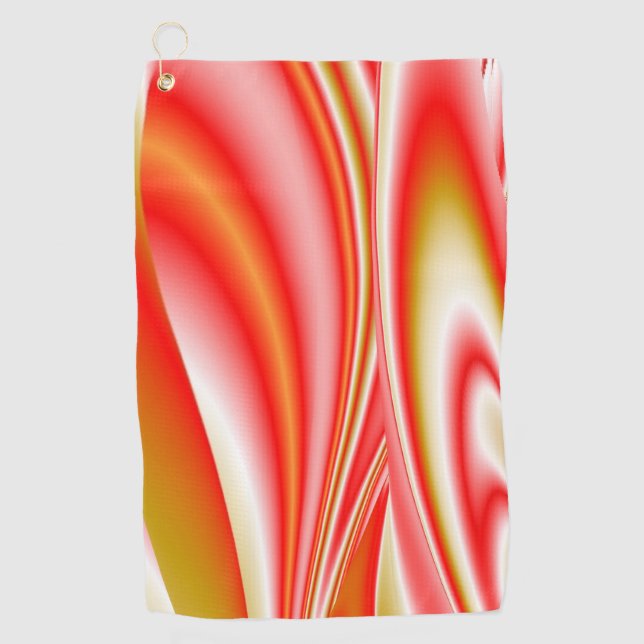 Love and Gold Abstract 3D Rainbowart Golf Towel (Front)
