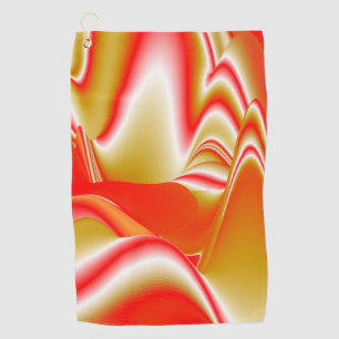 Love and Gold Abstract 3D Rainbowart Golf Towel
