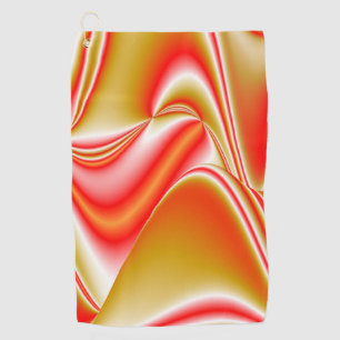 Love and Gold Abstract 3D Rainbowart Golf Towel