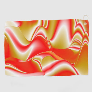 Love and Gold Abstract 3D Rainbowart Golf Towel