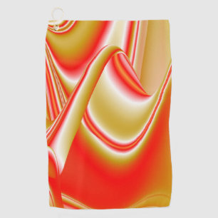 Love and Gold Abstract 3D Rainbowart Golf Towel