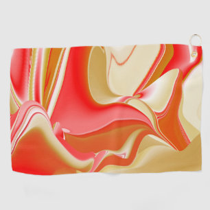 Love and Gold Abstract 3D Rainbowart Golf Towel