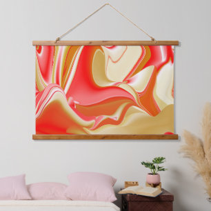 Love and Gold Abstract 3D Rainbowart Hanging Tapestry