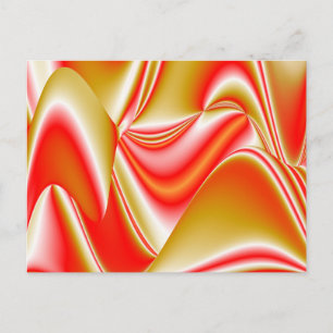 Love and Gold Abstract 3D Rainbowart Holiday Postcard