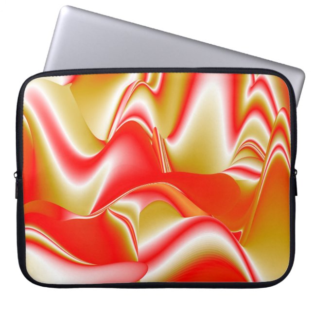 Love and Gold Abstract 3D Rainbowart Laptop Sleeve (Front)