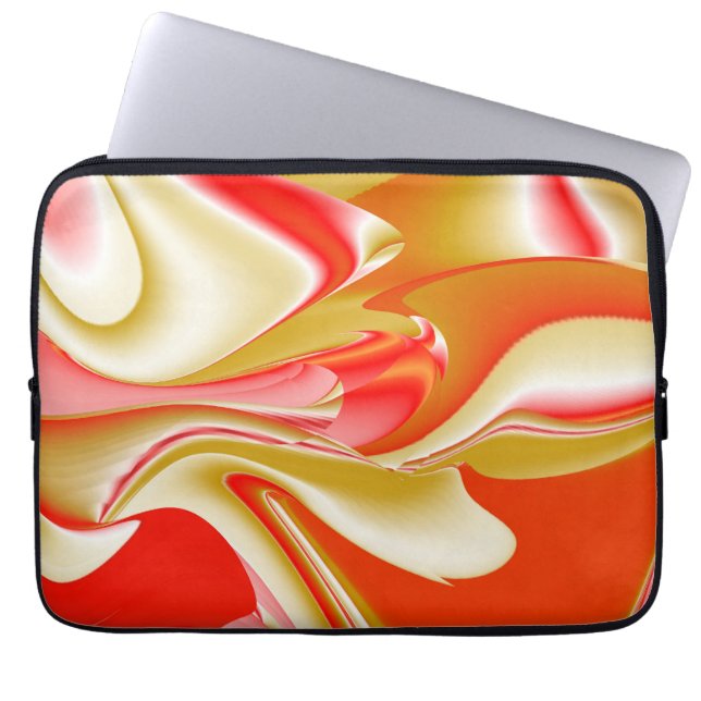 Love and Gold Abstract 3D Rainbowart Laptop Sleeve (Front)