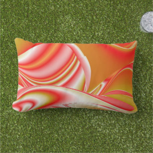 Love and Gold Abstract 3D Rainbowart Lumbar Cushion