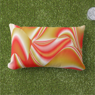 Love and Gold Abstract 3D Rainbowart Lumbar Cushion