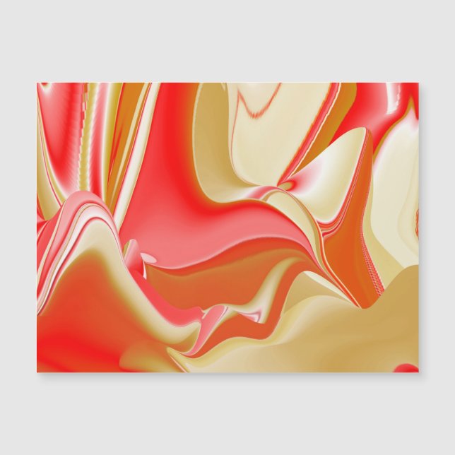 Love and Gold Abstract 3D Rainbowart Magnetic Card (Front)