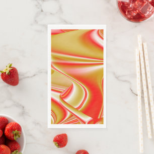 Love and Gold Abstract 3D Rainbowart Napkin