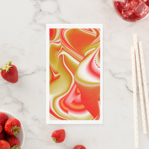 Love and Gold Abstract 3D Rainbowart Napkin