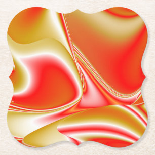 Love and Gold Abstract 3D Rainbowart Paper Coaster