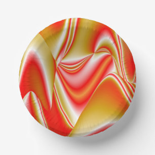 Love and Gold Abstract 3D Rainbowart Paper Plate