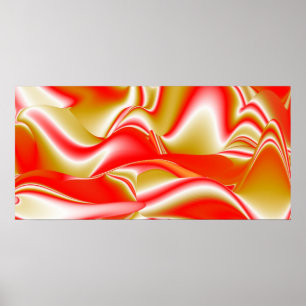 Love and Gold Abstract 3D Rainbowart Poster