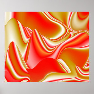 Love and Gold Abstract 3D Rainbowart Poster